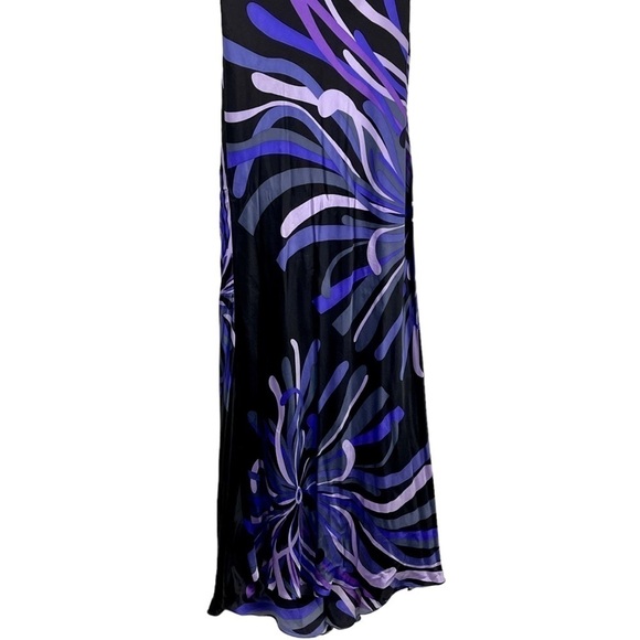 SUE WONG Y2K SILK PLUNGE HALTER STUDDED FLORAL SEXY CUTOUT FORMAL GOWN DRESS - Picture 11 of 16